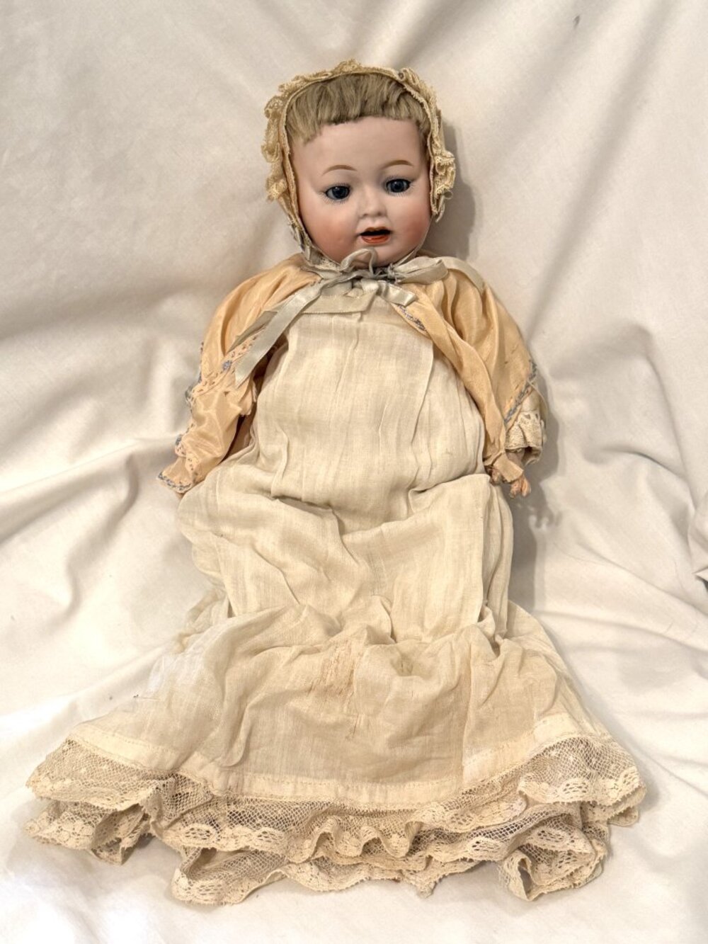 Antique Japan 16” Bisque Head Morimura Brothers Porcelain Baby Doll 1920s